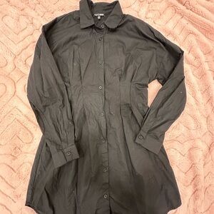 Fashion Nova Classic Black Collared Shirt